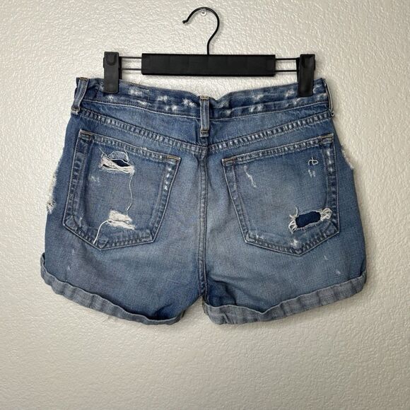 Rag & Bone Rebel Boyfriend Shorts Boho Distressed Denim Jean Shorts Size 25 - Picture 6 of 9